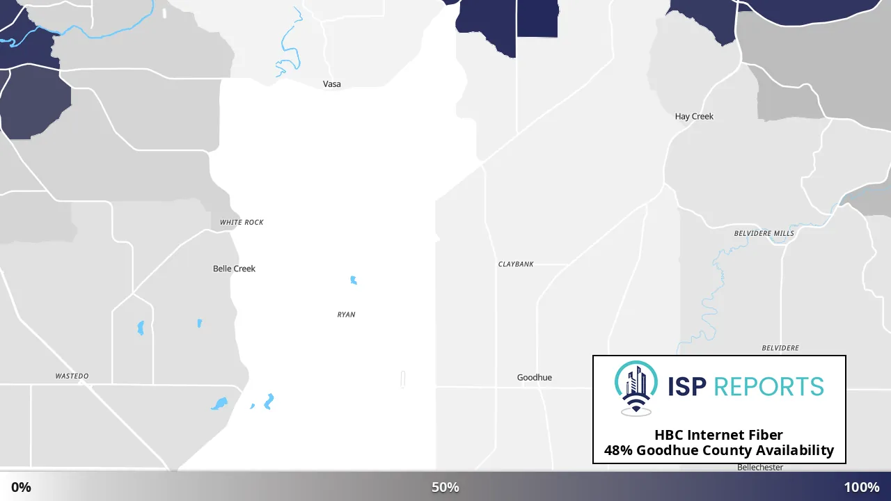 Goodhue County, MN map of internet availability
