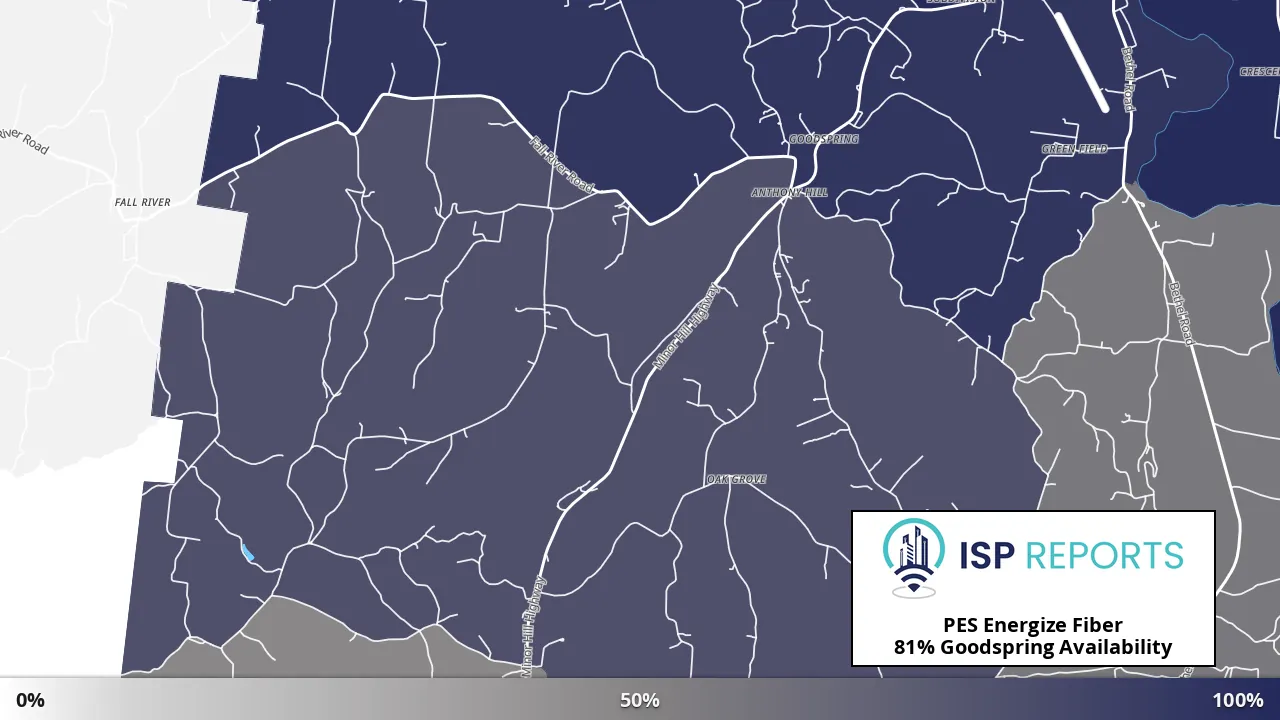Goodspring, TN map of internet availability