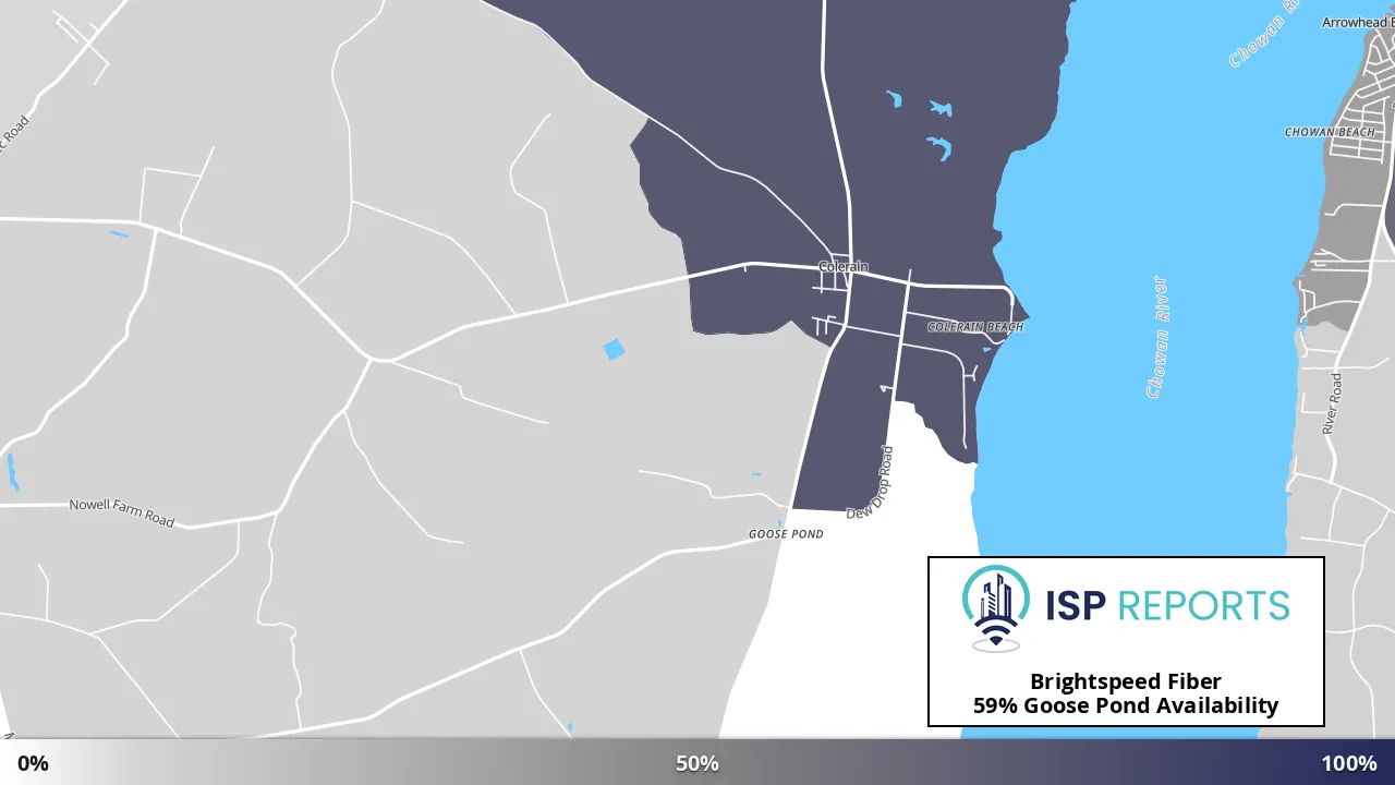 Goose Pond, NC map of internet availability