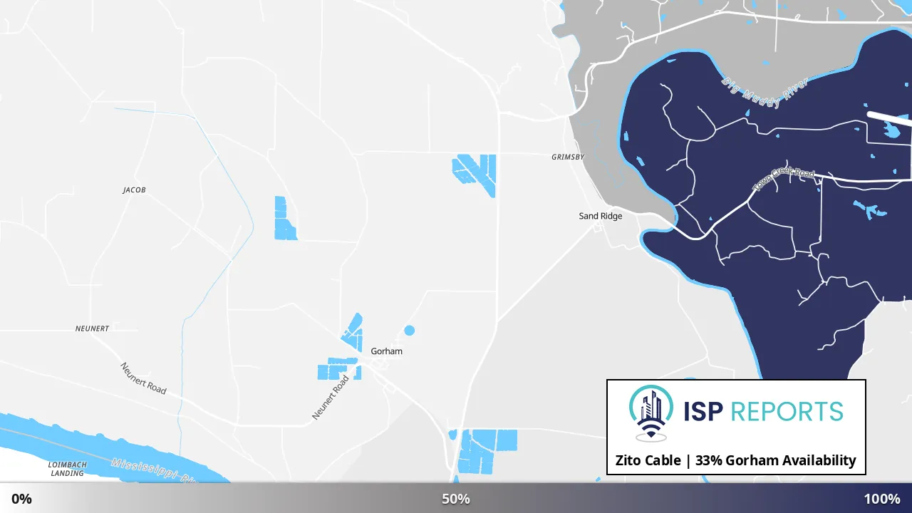 Gorham, IL map of internet availability