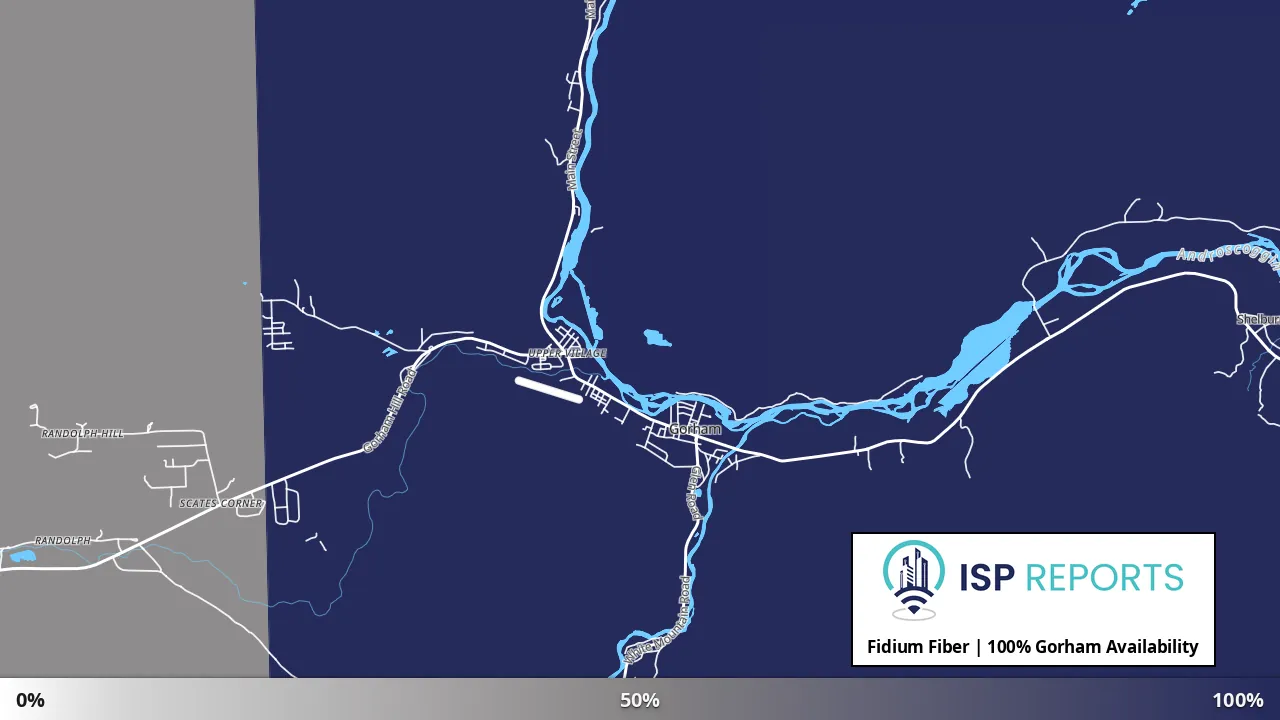 Gorham, NH map of internet availability