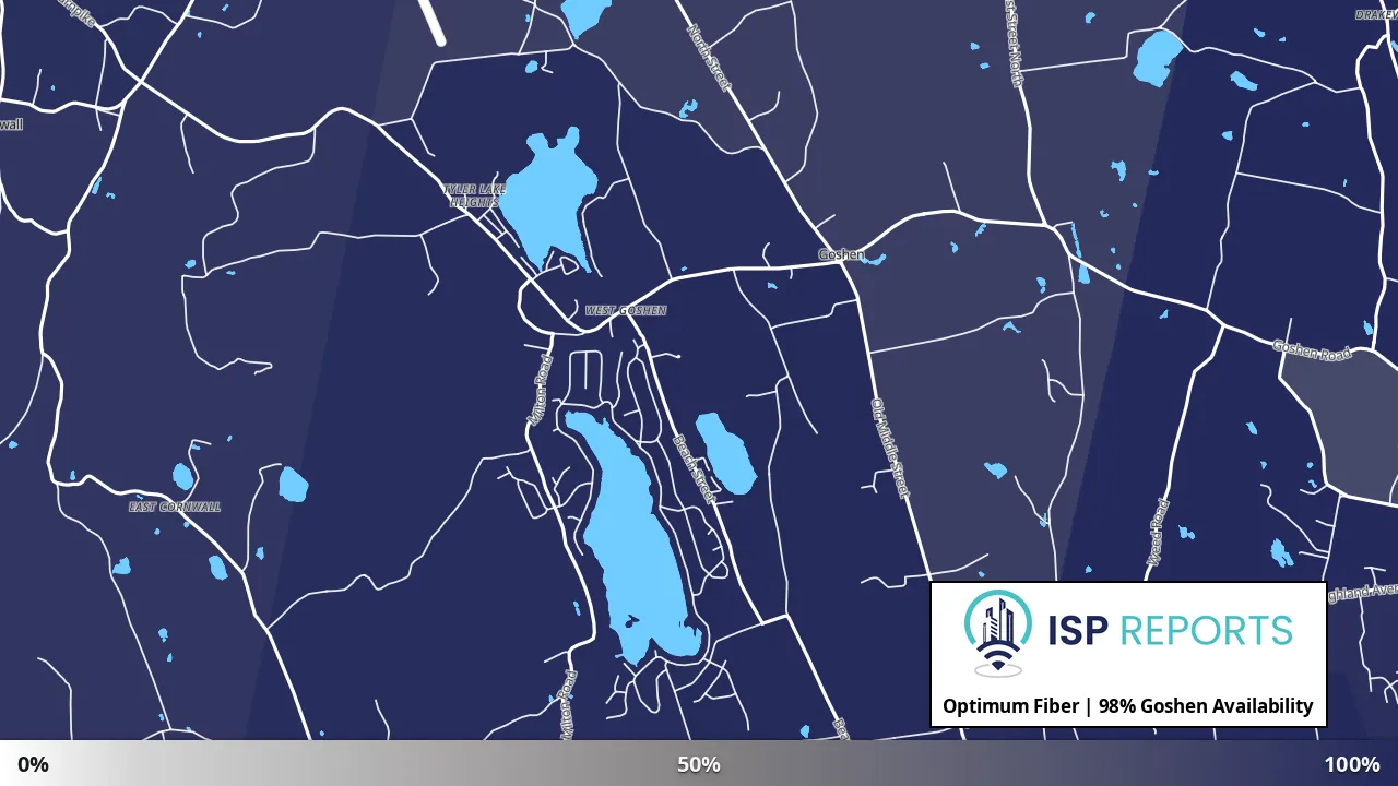 Goshen, CT map of internet availability