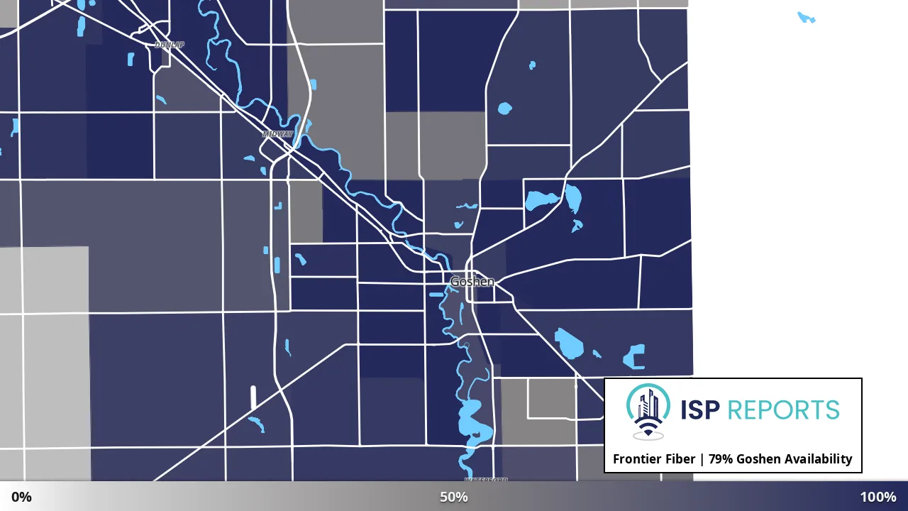 Goshen, IN map of internet availability