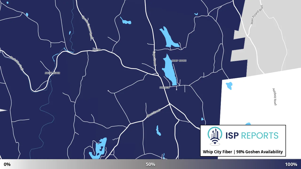 Goshen, MA map of internet availability