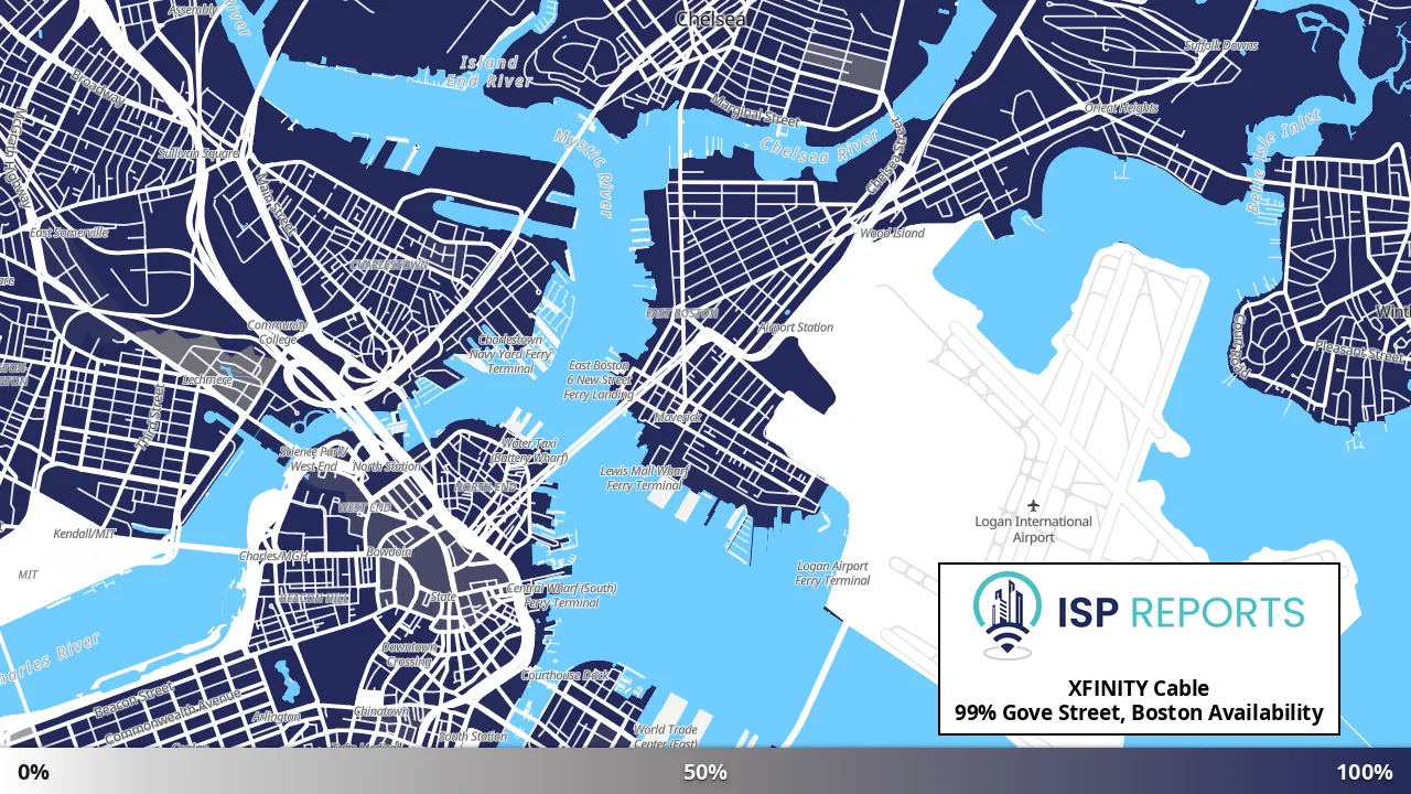 Gove Street, Boston, MA map of internet availability