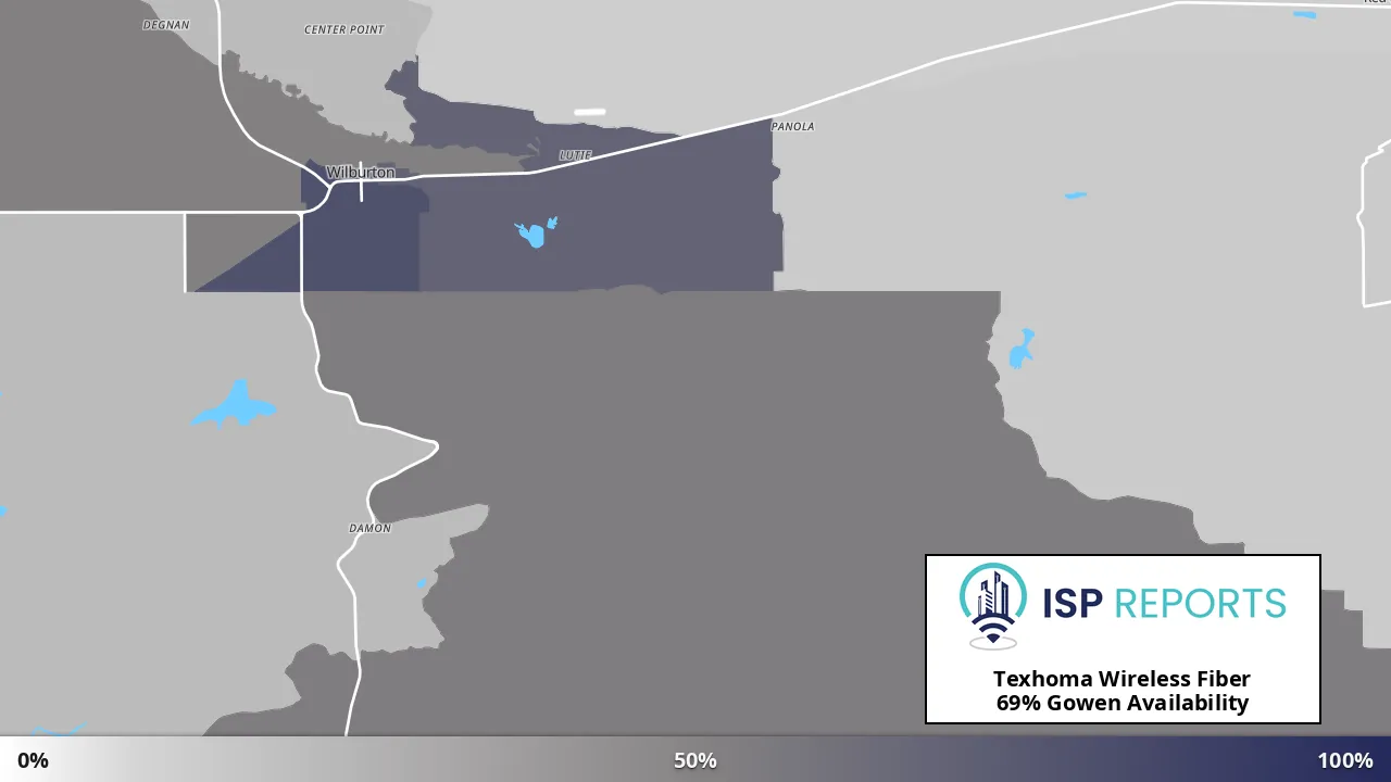 Gowen, OK map of internet availability