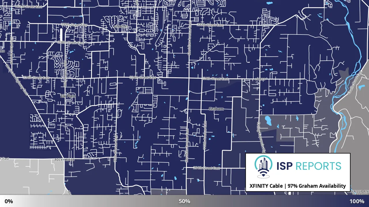 Graham, WA map of internet availability