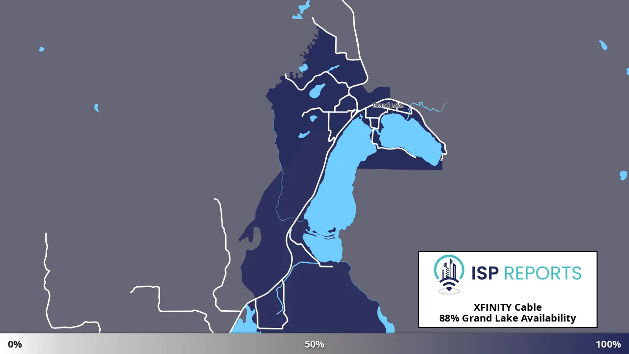 Grand Lake, CO map of internet availability