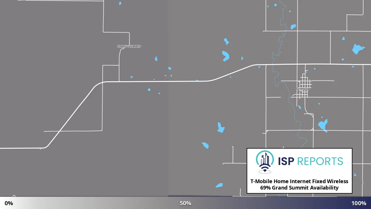 Grand Summit, KS map of internet availability