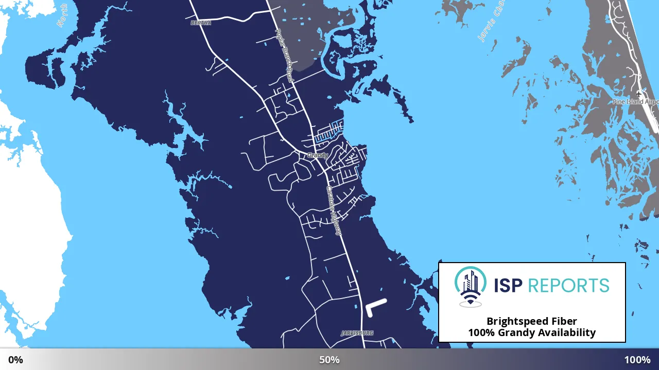 Grandy, NC map of internet availability