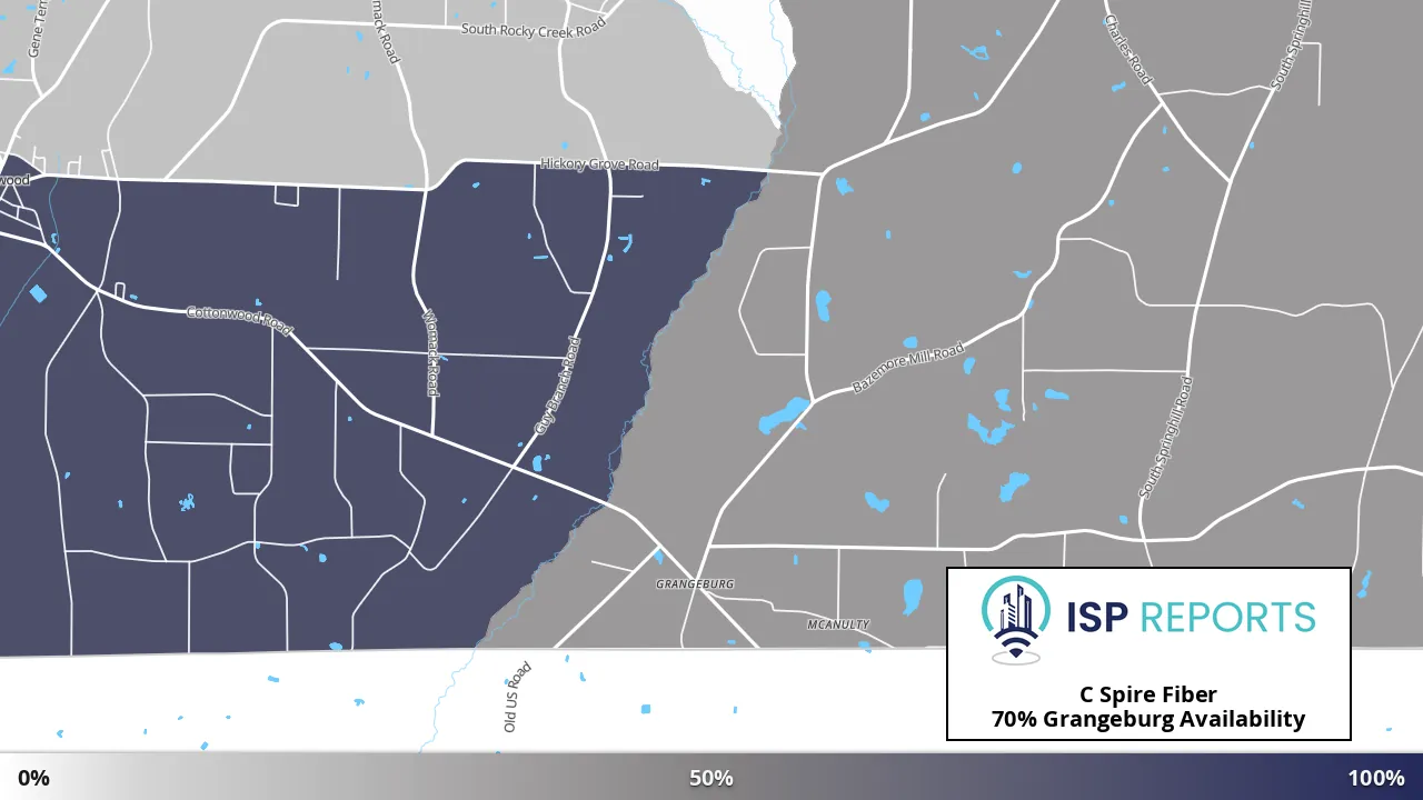 Grangeburg, AL map of internet availability