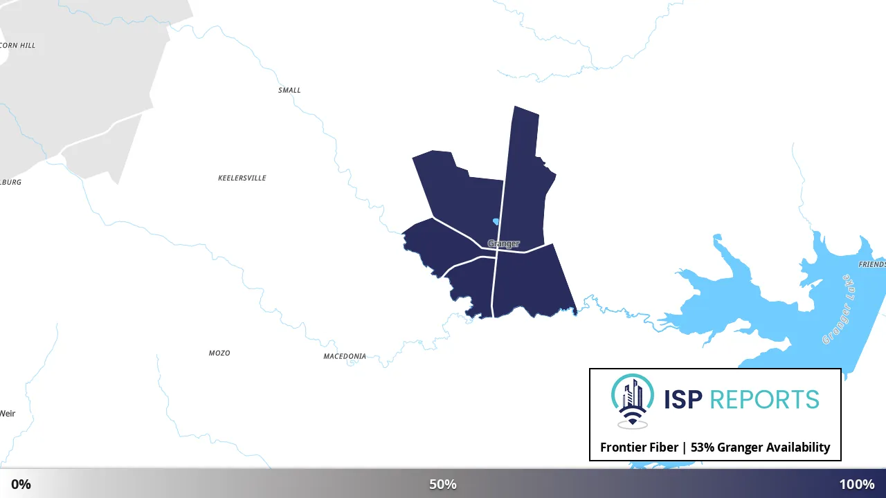 Granger, TX map of internet availability