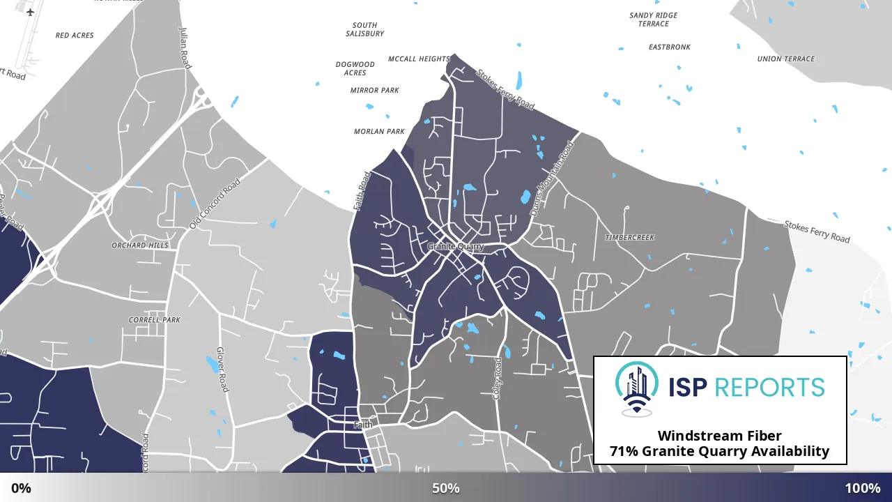 Granite Quarry, NC map of internet availability