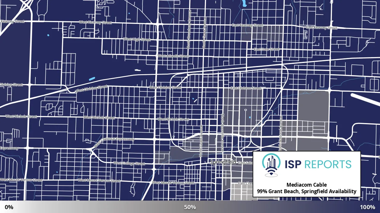Grant Beach, Springfield, MO map of internet availability