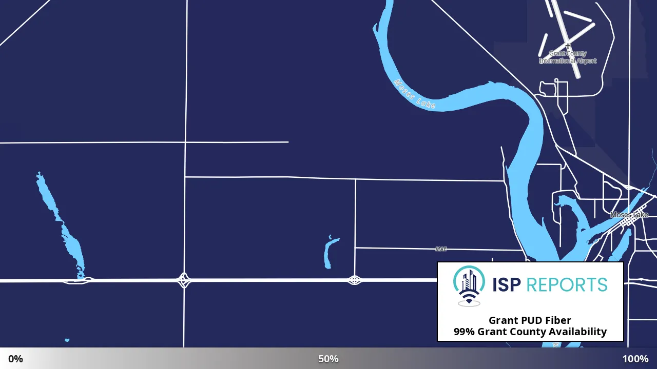 Grant County, WA map of internet availability
