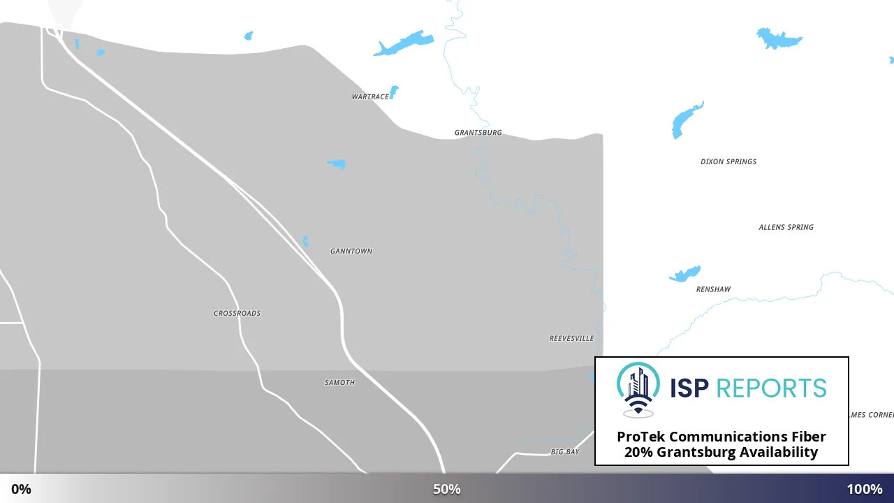 Grantsburg, IL map of internet availability