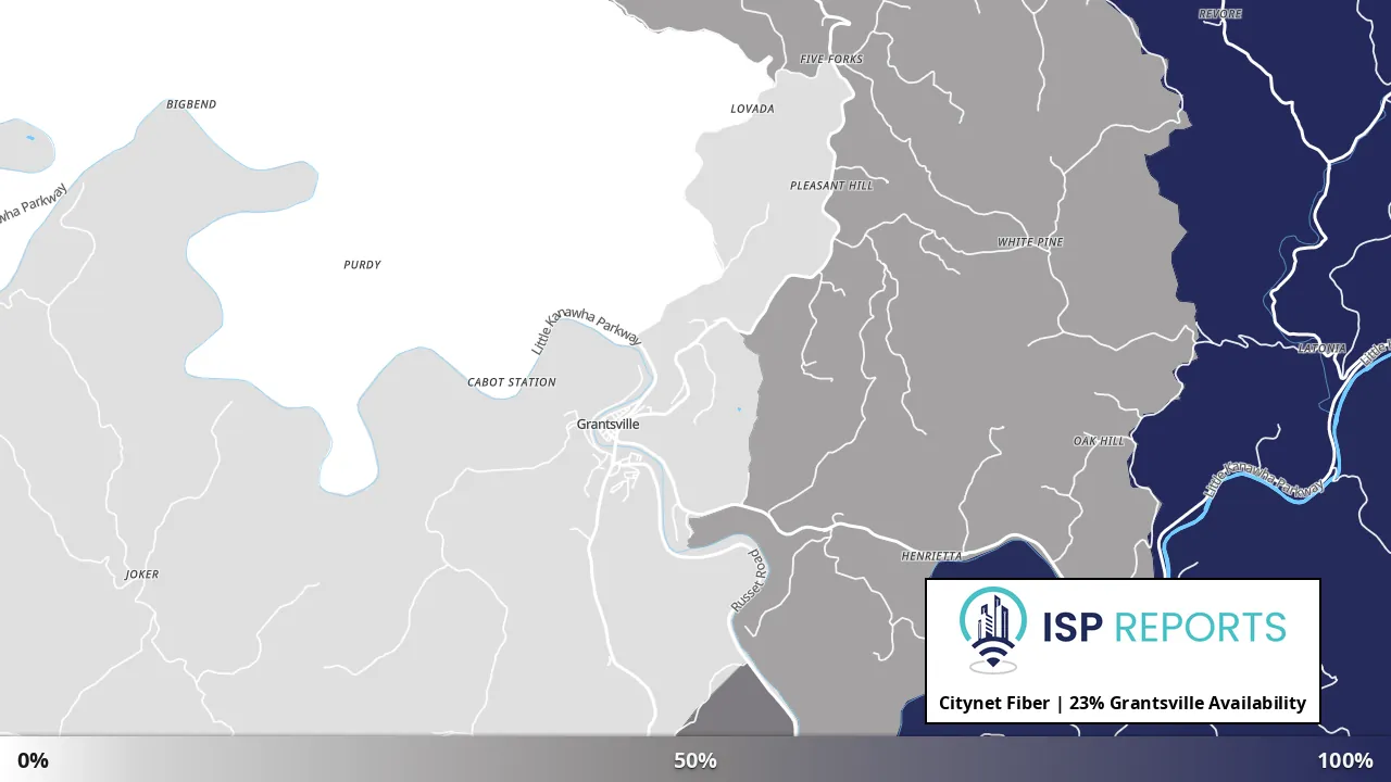Grantsville, WV map of internet availability
