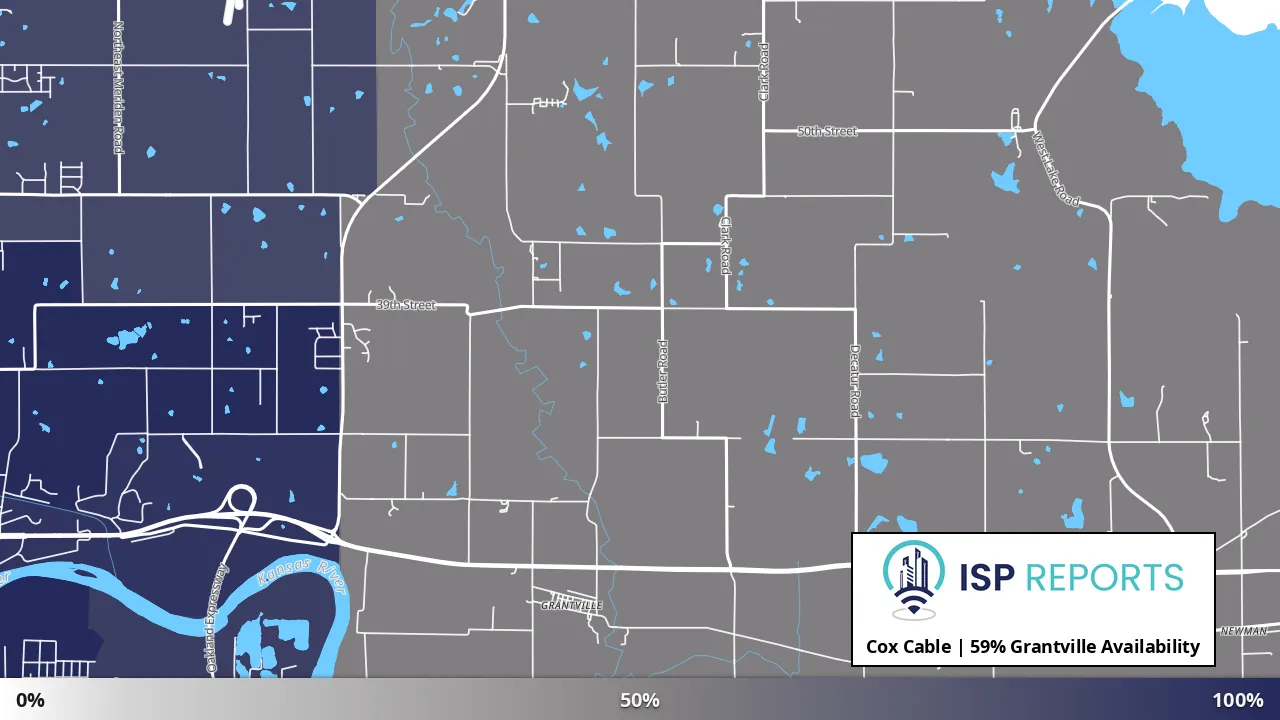 Grantville, KS map of internet availability