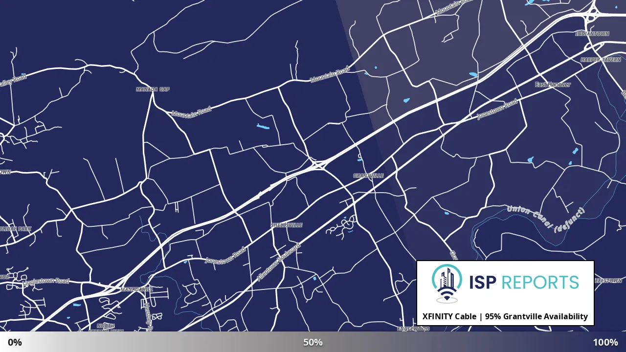 Grantville, PA map of internet availability