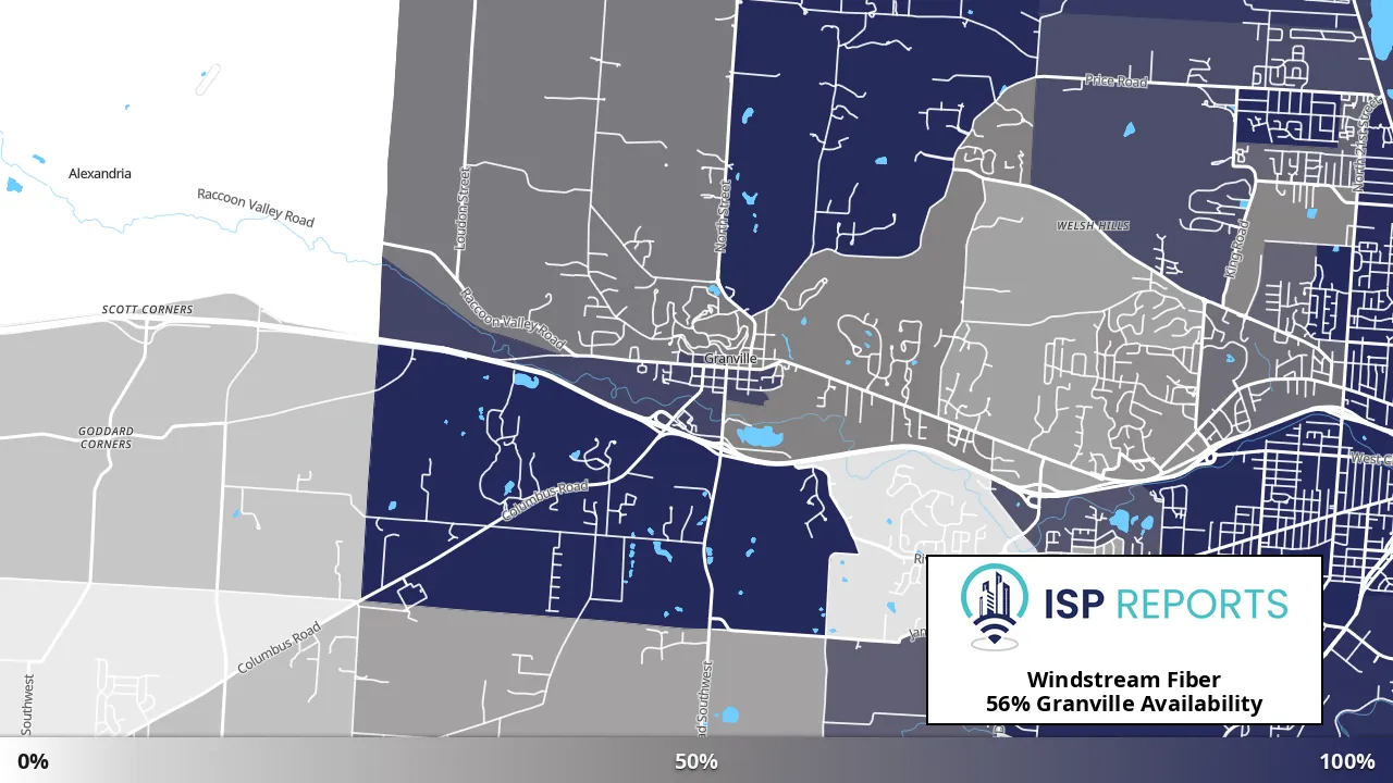 Granville, OH map of internet availability