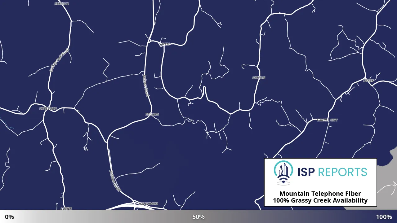 Grassy Creek, KY map of internet availability