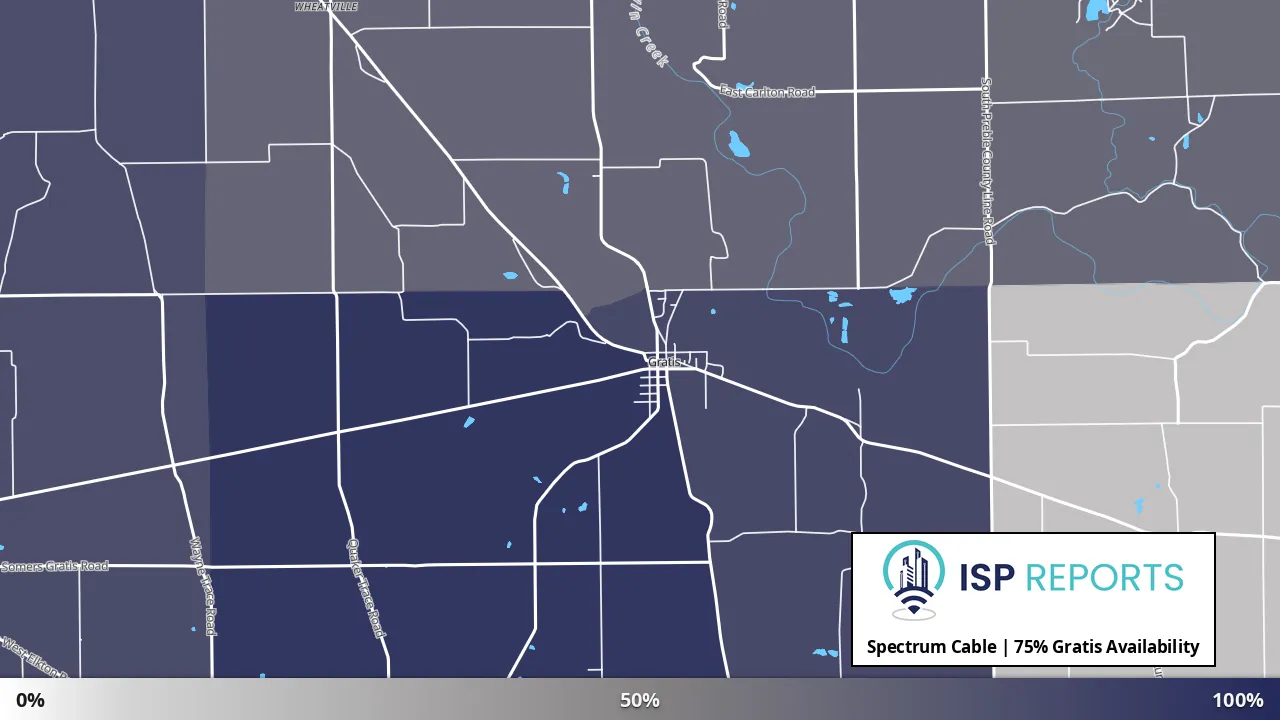 Gratis, OH map of internet availability