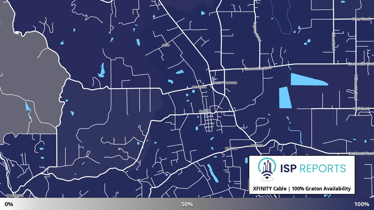 Graton, CA map of internet availability