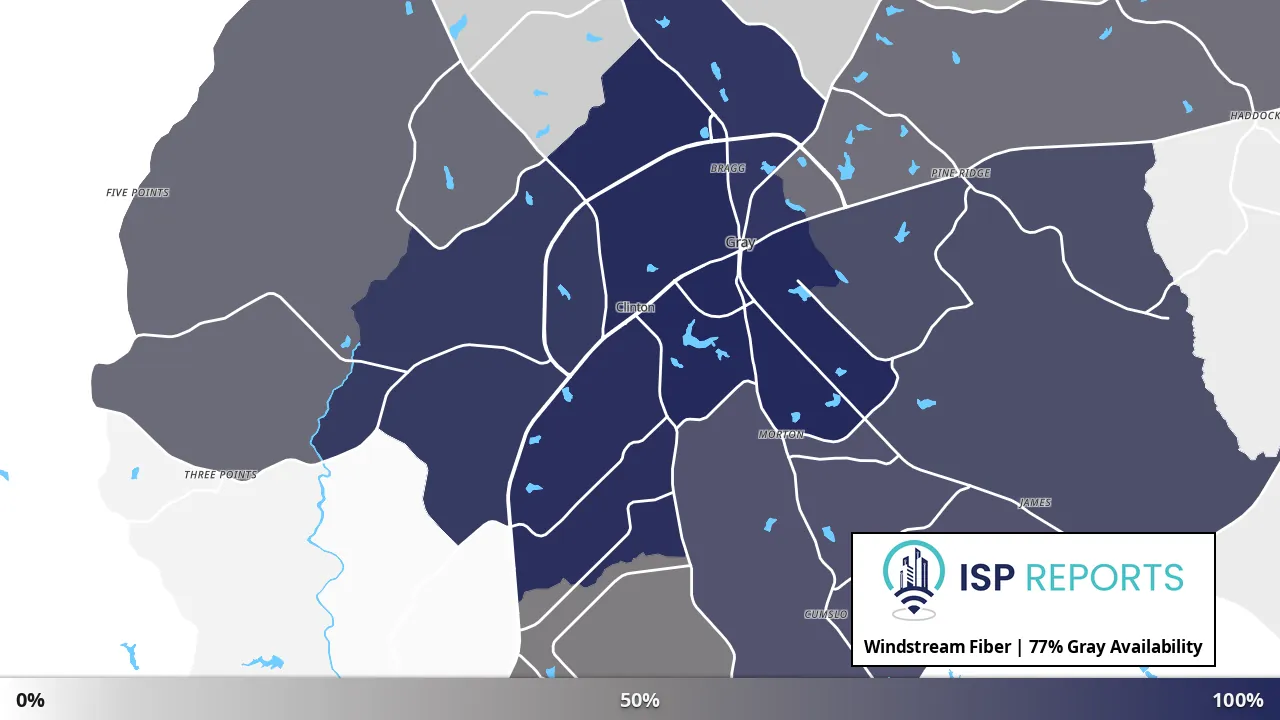 Gray, GA map of internet availability
