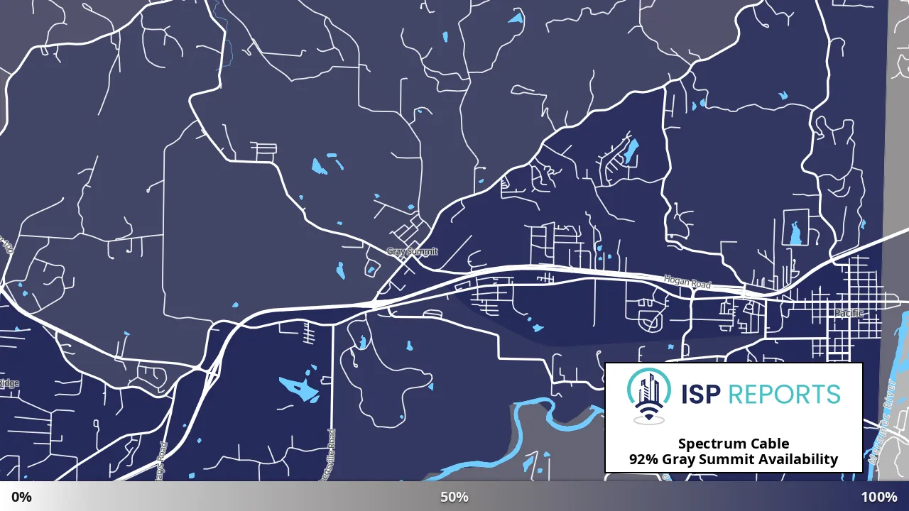 Gray Summit, MO map of internet availability