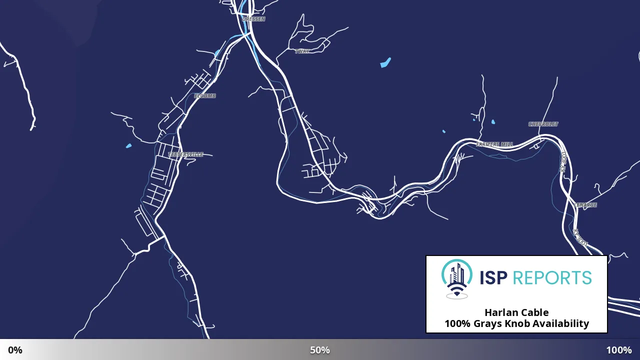 Grays Knob, KY map of internet availability