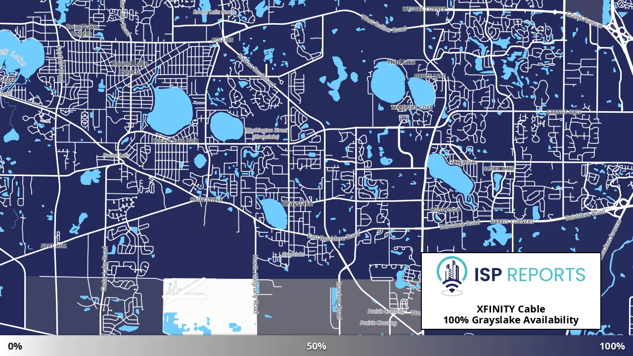 Grayslake, IL map of internet availability