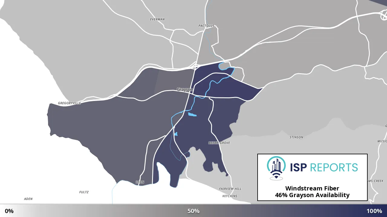 Grayson, KY map of internet availability