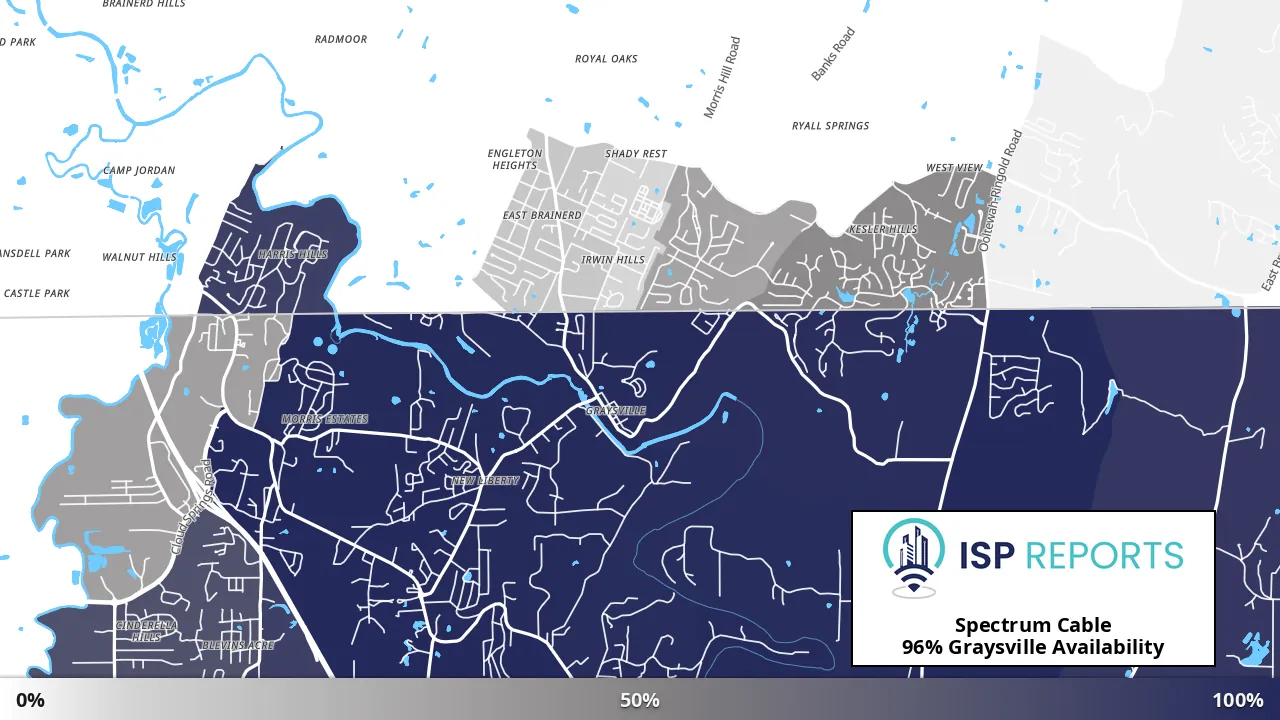 Graysville, GA map of internet availability