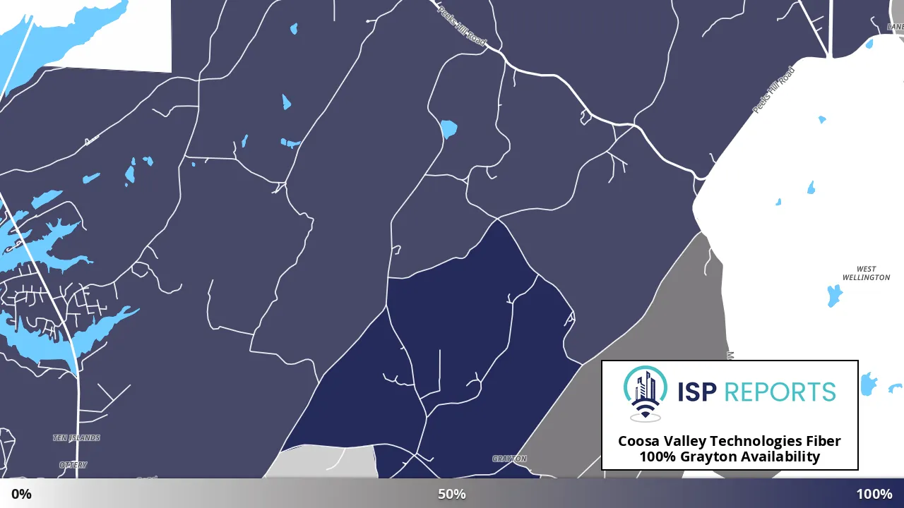 Grayton, AL map of internet availability