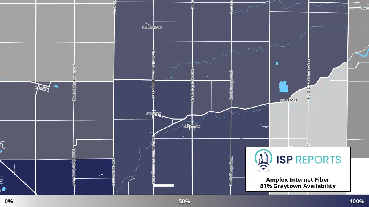 Graytown, OH map of internet availability