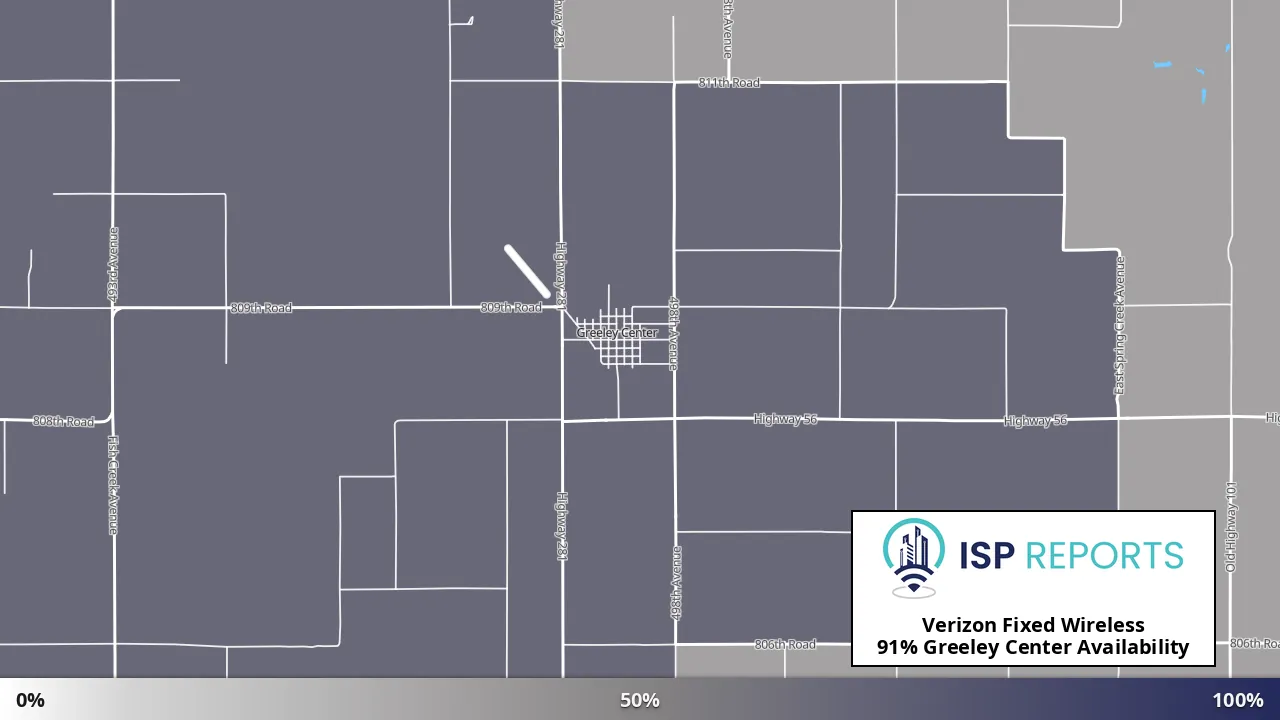 Greeley Center, NE map of internet availability