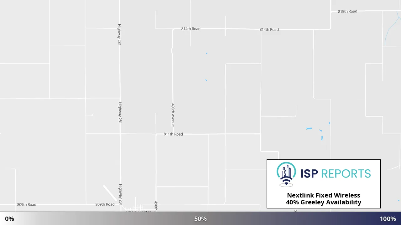 Greeley, NE map of internet availability