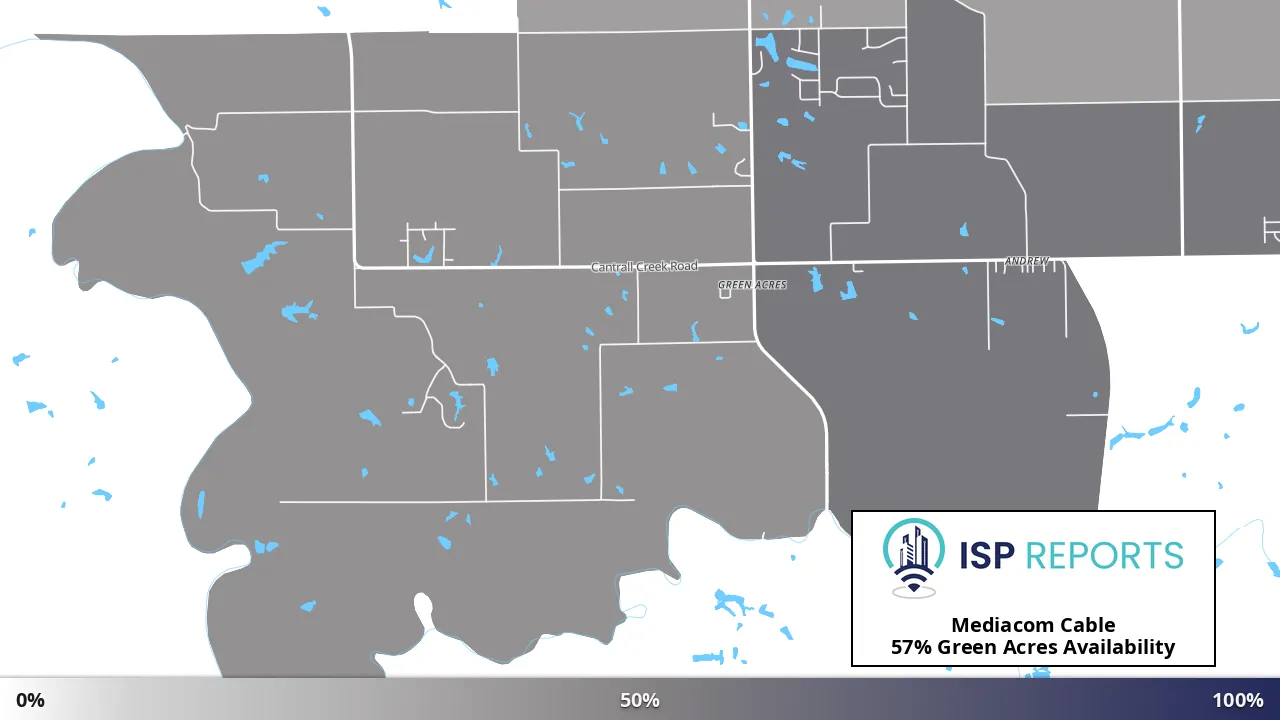 Green Acres, IL map of internet availability