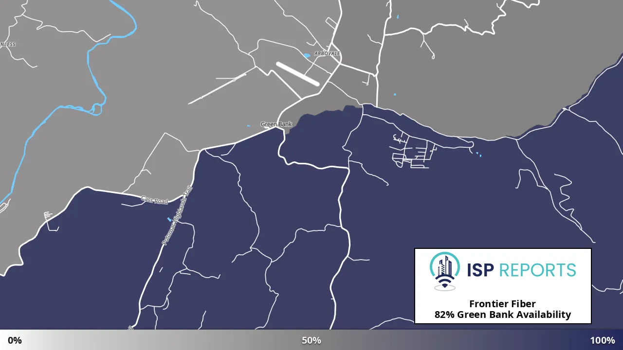Green Bank, WV map of internet availability