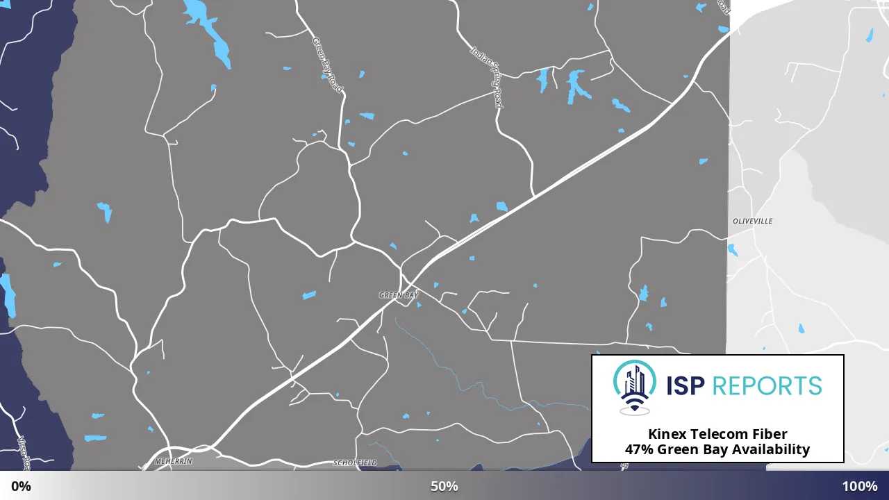Green Bay, VA map of internet availability