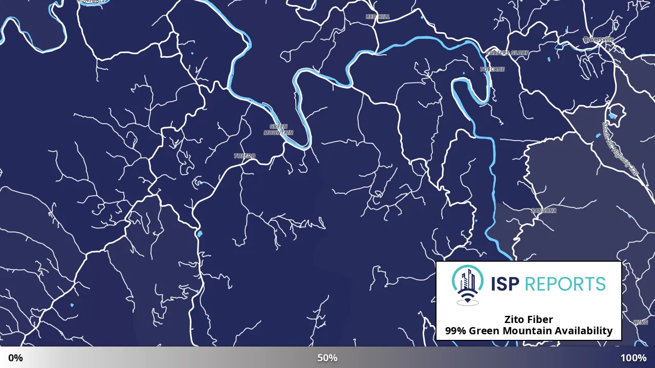 Green Mountain, NC map of internet availability