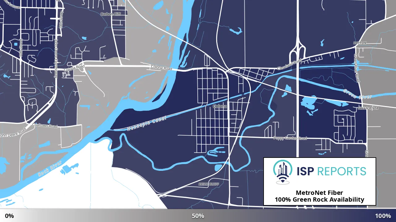 Green Rock, IL map of internet availability