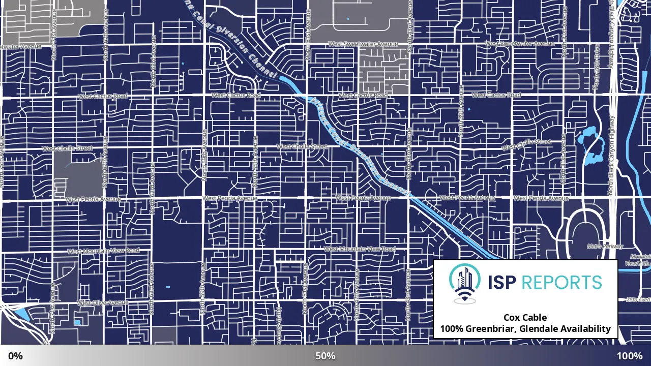 Greenbriar, Glendale, AZ map of internet availability