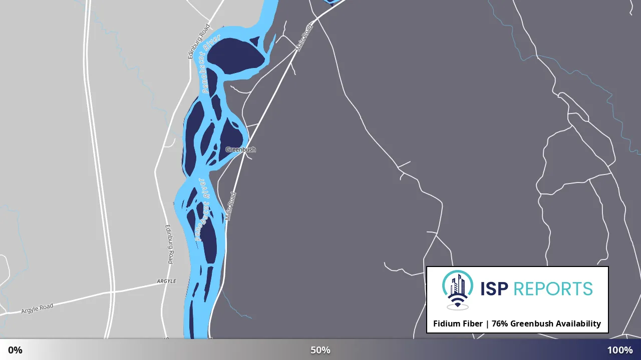 Greenbush, ME map of internet availability