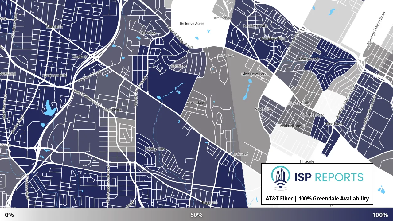 Greendale, MO map of internet availability