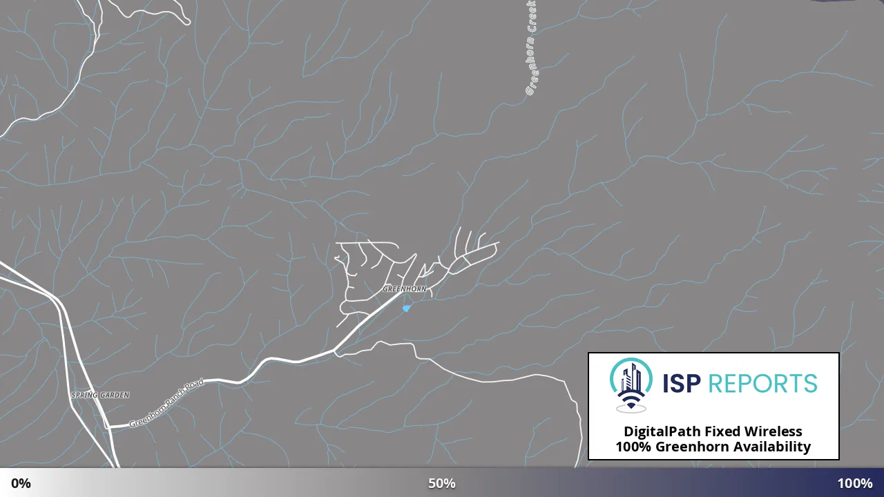 Greenhorn, CA map of internet availability