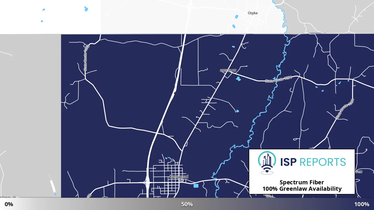 Greenlaw, LA map of internet availability