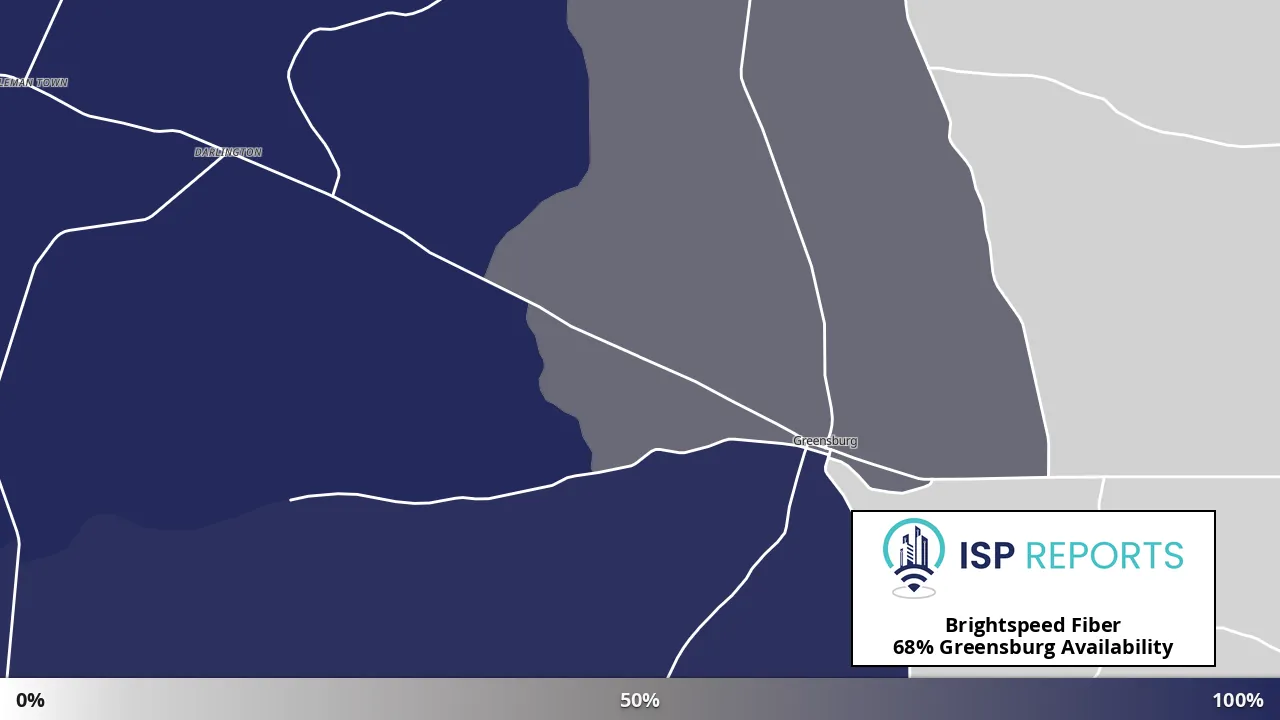 Greensburg, LA map of internet availability