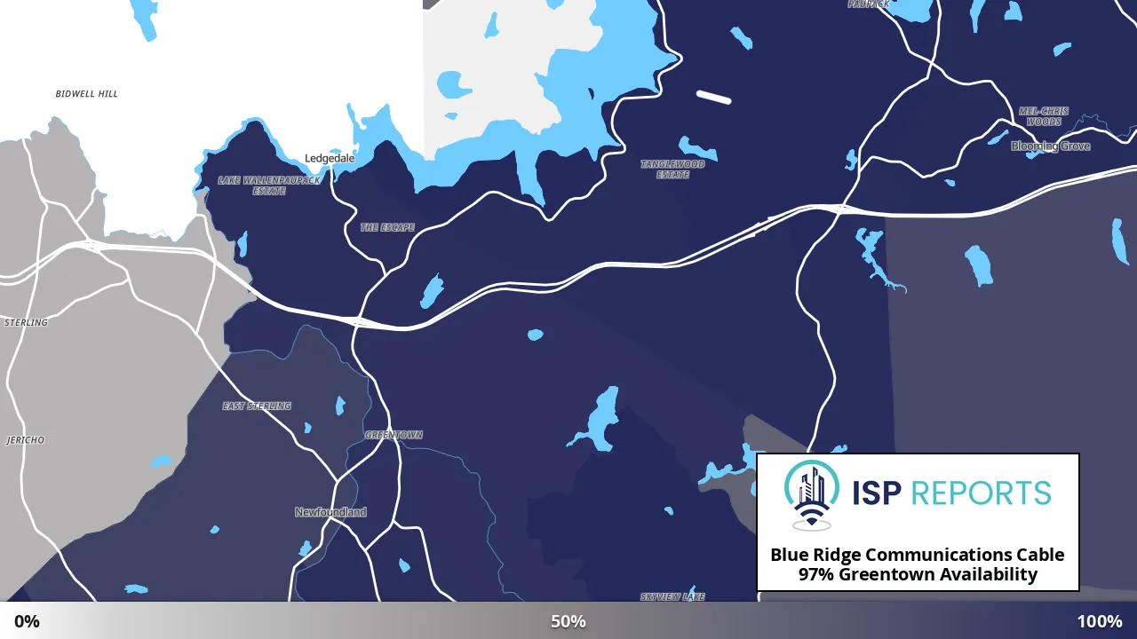 Greentown, PA map of internet availability