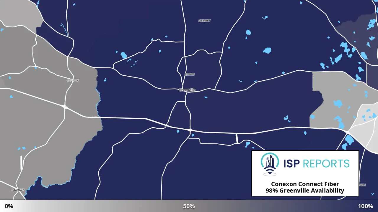 Greenville, FL map of internet availability